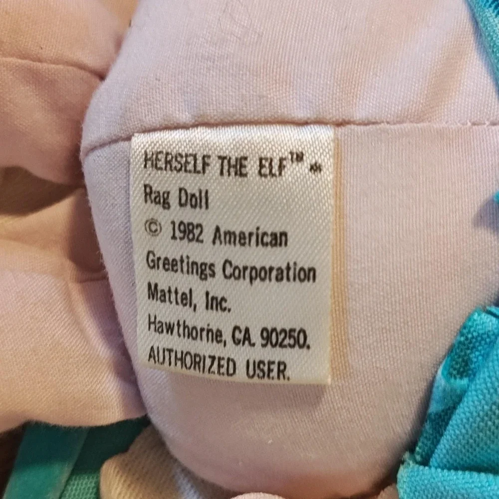 Vintage 1982 Herself the Elf Rag Doll American Greetings‎ Mattel Plush Toy Bell